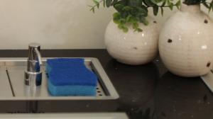 Dispenser para Sab�o Liquido e Apoio de Esponja 15cm Inox