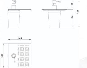 Dispenser para Sab�o Liquido e Apoio de Esponja 15cm Inox