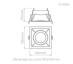 Embutido Direcion�vel Square Par 20 20w Branco