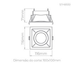Embutido Direcion�vel Square Ar70 20w Branco