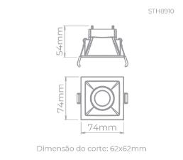 Embutido Direcion�vel Square Mr 11 Branco
