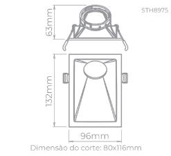 Embutido Angular Square Mr 16 40� 15w Branco