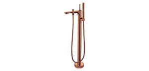 Misturador Monocomando de Piso para Banheira com Ducha Manual Moove Rose Gold