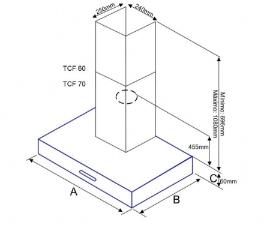 Coifa de Parede Flat 60cm 220V