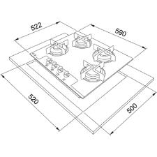 Cooktop a G�s Glass Franke 60G 59x52 c/ 4 Queimadores