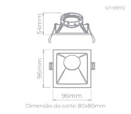 Embutido Angular Square Mr 16 25� 15w Branco