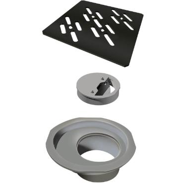 Grelha 10 x 10 Para Caixa Sifonada Pvc com Tampa Inox Preto Fosco