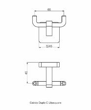 Cabide Duplo Square Cromado