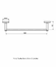 Porta Toalha Rosto Barra Likeflex Cromado