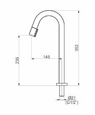 Torneira para Lavat�rio de Mesa Bica Alta Open Rose Fosco