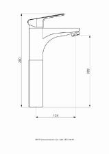 Misturador Monocomando para Lavat�rio de Mesa Bica Alta Led Preto Fosco