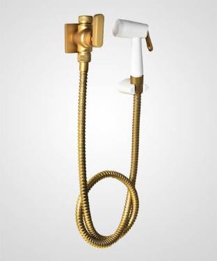 Ducha Higi�nica com Registro e Deriva��o Gatilho Branco Dom Dourado Fosco