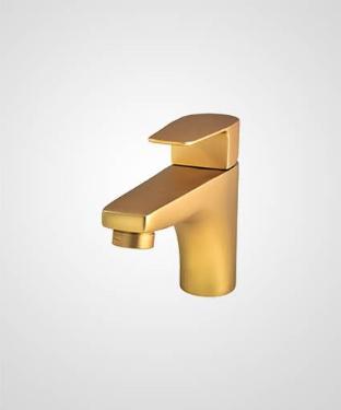 Misturador Monocomando para  Lavat�rio de Mesa Bica Baixa Led Dourado Fosco