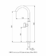 Torneira para Lavat�rio de Mesa Bica Alta Week Cromado