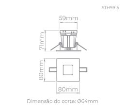 Embutido Fcf Narrow Mr 16 15w Branco e Preto