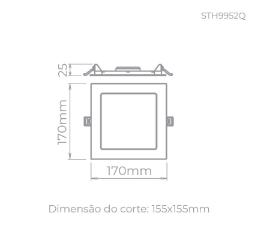 Painel de Embutir Eco 12w 3000k Branco