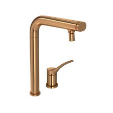 Bica Monocomando para Cozinha de Mesa Deca You Click Red Gold