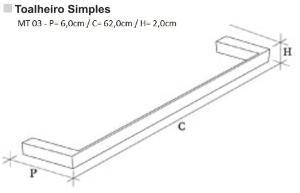 Porta Toalha 60cm Metric Cromado