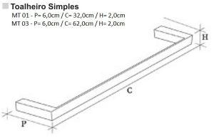 Porta Toalha 60cm Metric Red