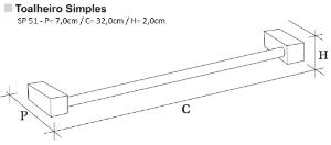 Porta Toalha 30cm Spot Gold