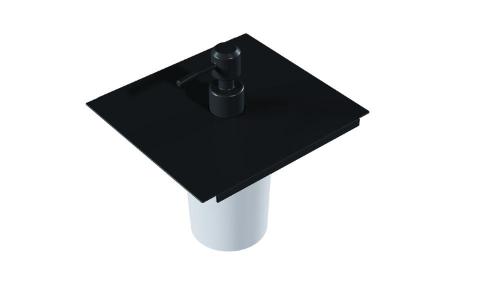 Dispenser para Sab�o Liquido e Apoio de Esponja 15cm Black