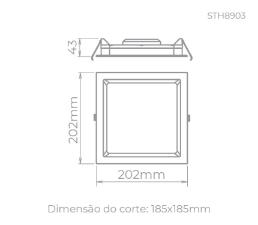 Painel de Embutir Deep 18w 3000k Preto