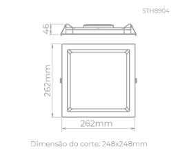 Painel de Embutir Deep 24w 3000k Preto