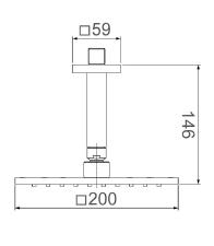 Ducha de Teto Loren Quadra Black