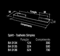 Porta Toalha 30 cm Spirit Preto