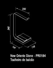 Toalheiro de Bancada Oriente Stone Inox e Preto