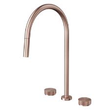 Misturador para Cozinha de Mesa com Ducha Retr�til Mix & Match Cobre Escovado