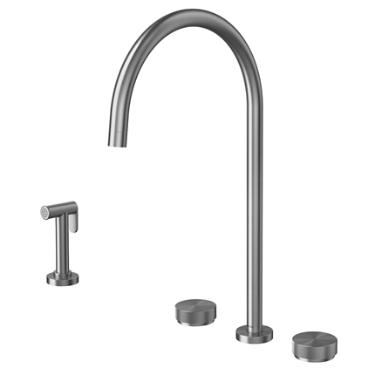 Misturador para Cozinha de Mesa com Ducha Lateral  Mix & Match Grafite Escovado