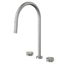 Misturador para Cozinha de Mesa com Ducha Retr�til Mix & Match Inox Escovado