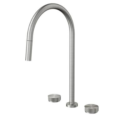 Misturador para Cozinha de Mesa com Ducha Retr�til Mix & Match Inox Escovado