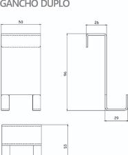 Gancho Duplo 5cm Inox