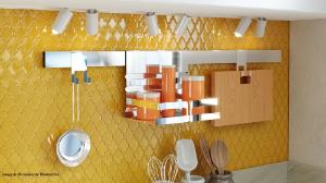 Barra de Acess�rios para Cozinha 80cm Inox