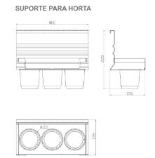 Suporte de Horta 40cm Inox