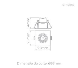 Embutido Direcion�vel Easy Evo Mr 11 38� 3w 3000k Preto