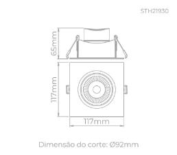 Embutido Direcion�vel Easy Evo Par 20 7w 3000k Preto