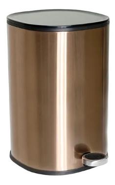 Lixeira Multiuso Redonda 5L Champagne com Preto