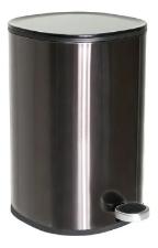 Lixeira Multiuso Redonda 5L Cromado com Preto