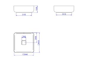 Cuba de Apoio Quadrada  �bano Fosco - L.11040.94