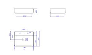 Cuba de Apoio Retangular �bano Fosco - L.13050.M.94