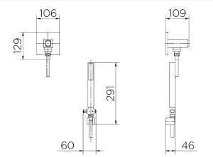 Desviador para Chuveiro 1/2 Square Niquel Escovado