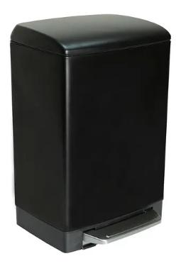 Lixeira Retangular 12L Preto