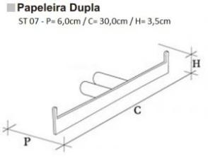 Papeleira Dupla Stilus Preto Fosco