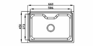 Cuba Funzionale com Acess�rio e V�lvula 66x45Cm Inox