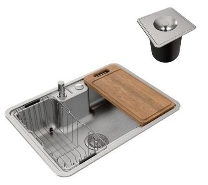 Cuba Docol Massima com Acess�rio V�lvula e Lixeira 68x48 Inox