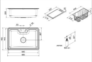 Cuba Docol Massima com Acess�rio e V�lvula 68x48 Inox