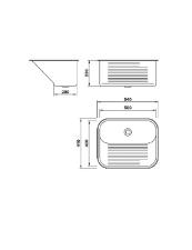 Tanque para Lavanderia 50x40 CT-50 Inox Escovado - 1019516